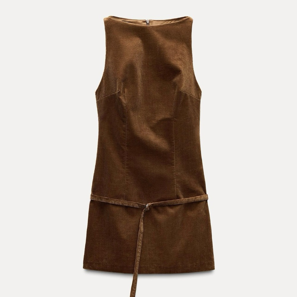 Zara (S) NWT Sleeveless boatneck mini dress.